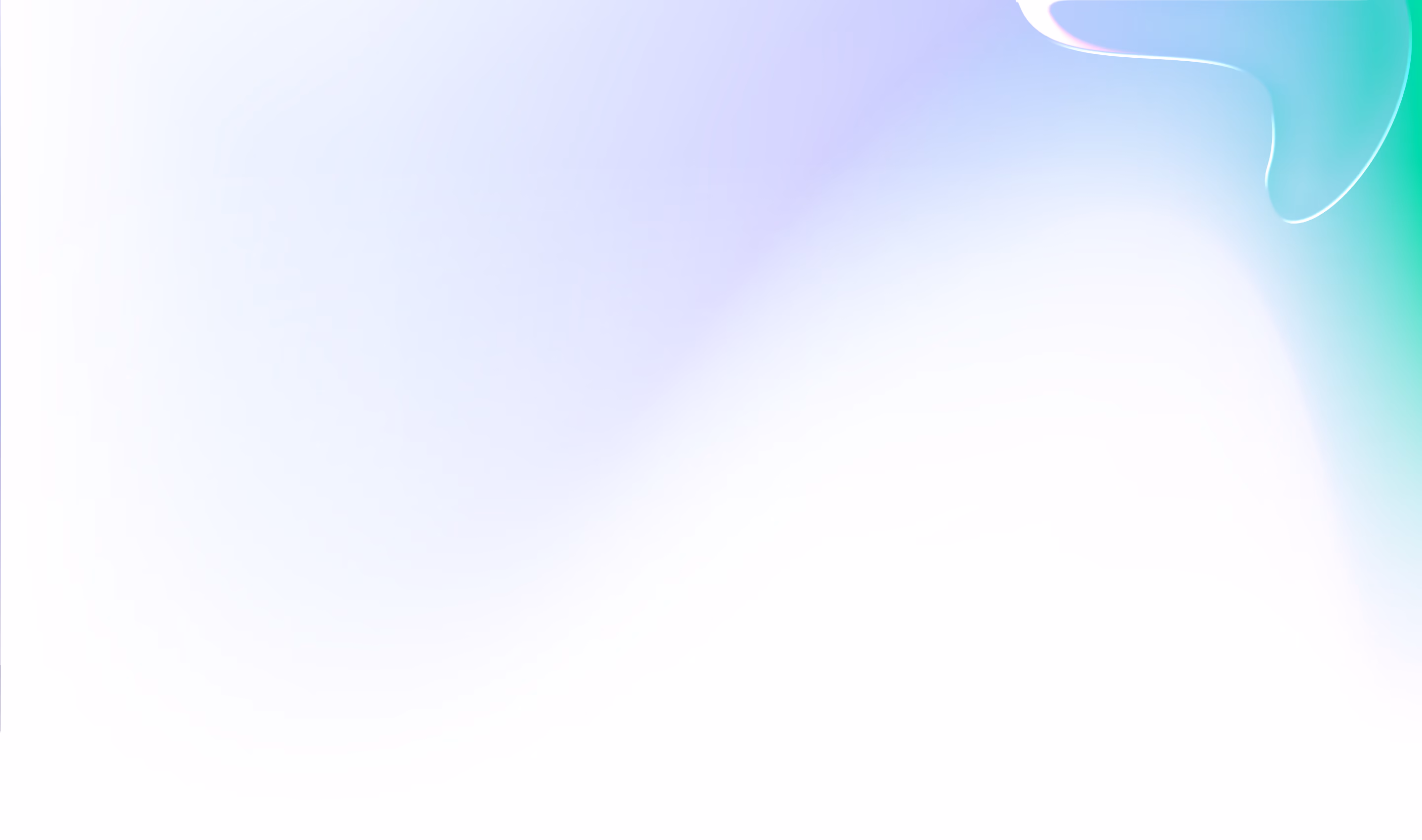 Abstract background with soft gradients of blue, purple, and green with fluid shapes in the top right corner.