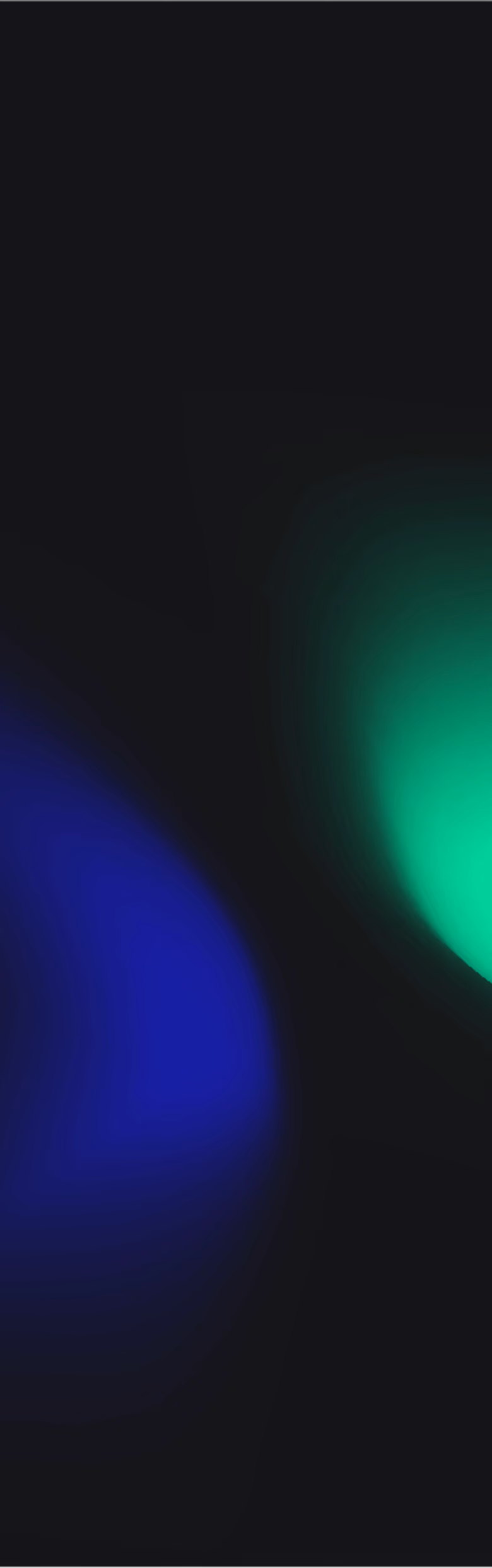 Abstract dark background with blurry green light on right and blue light on left side.