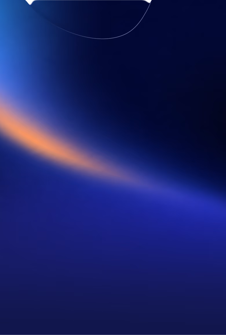 Abstract dark blue background with gradient curved streaks of light orange and violet.