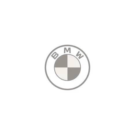 BMW logo featuring a black circular border with white and gray quadrants inside.