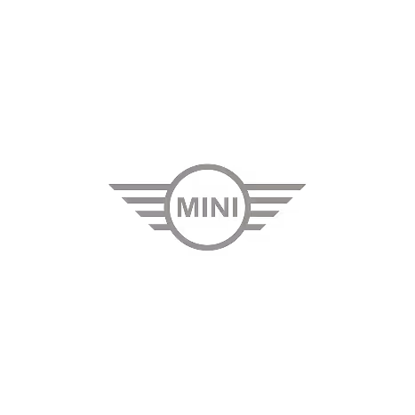 MINI car brand logo with the word 'MINI' inside a circle flanked by stylized wings.