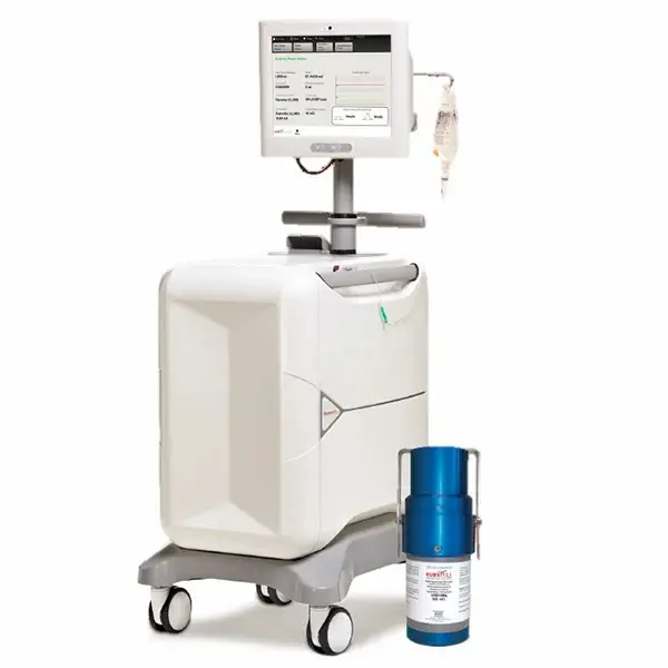 Geschlossenes System zur Herstellung von Rb-82-Lösung für die intravenöse Infusion bei der PET-Myokardperfusionsbildgebung zur Diagnose koronarer Herzkrankheiten.