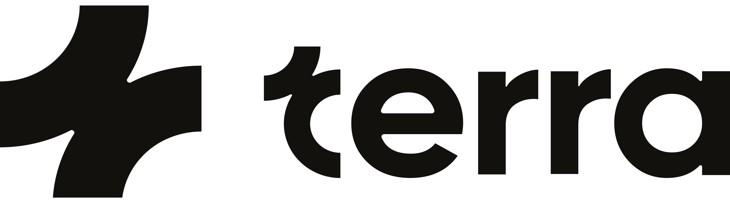 Terra company logo in bold black with stylized curved icon on the left.