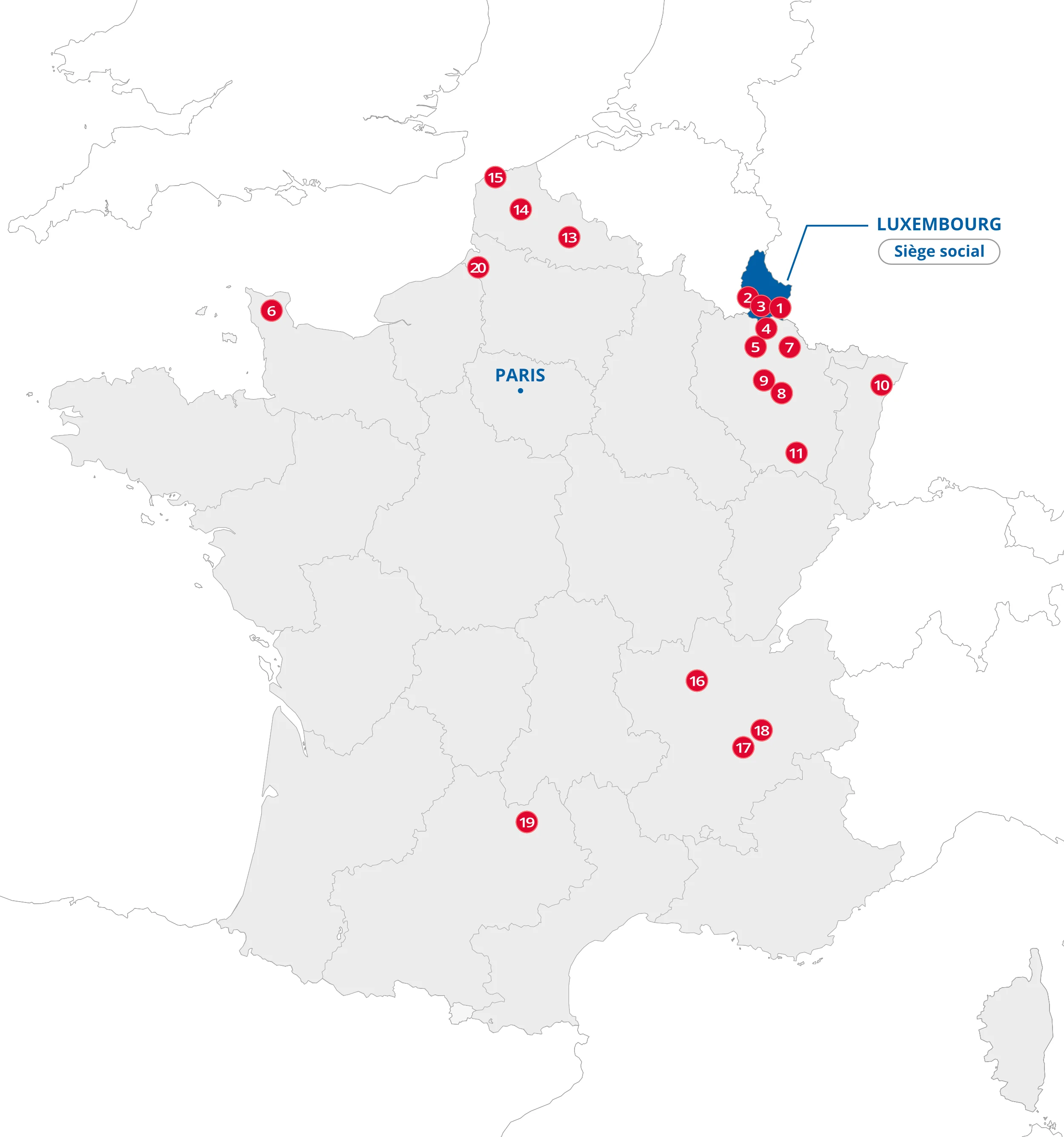 Implantations d'Industeam en France