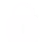 White padlock icon on a transparent background, symbolizing security or locked status.