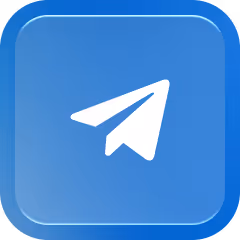 Telegram app icon showing a white paper airplane on a blue rounded square background.