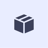 Icon of a closed cardboard box with three horizontal stripes on top.