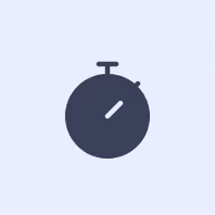 Icon of a black stopwatch on a light blue background.