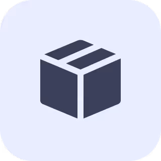 Icon of a closed cardboard box with tape on top.