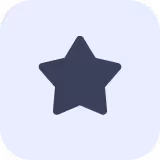 Dark star icon centered on a rounded square light blue background.