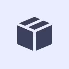 Simple dark gray cube icon with two parallel lines on top, representing a box or package.