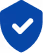 Blue shield with a black checkmark symbol in the center.