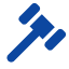 Blue gavel icon representing law and legal matters.