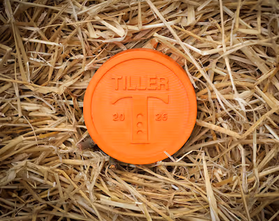 Tiller award on a bed of straw