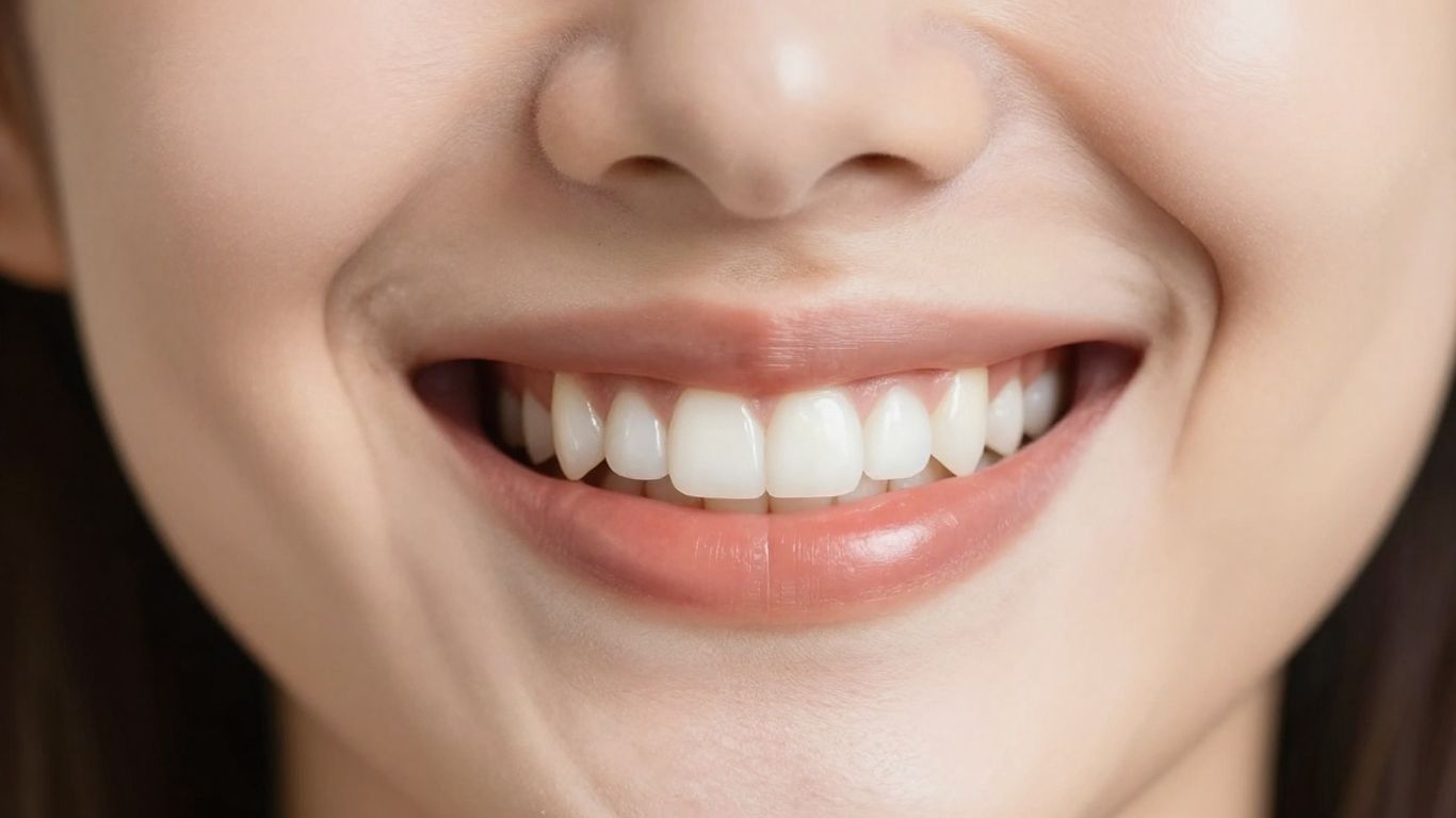 Close-up of a perfect, white smile.