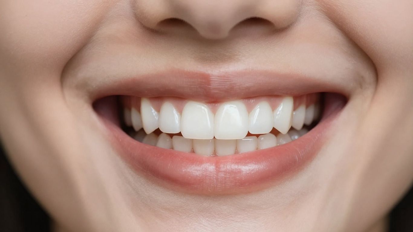 Close-up of a perfect, bright white smile.