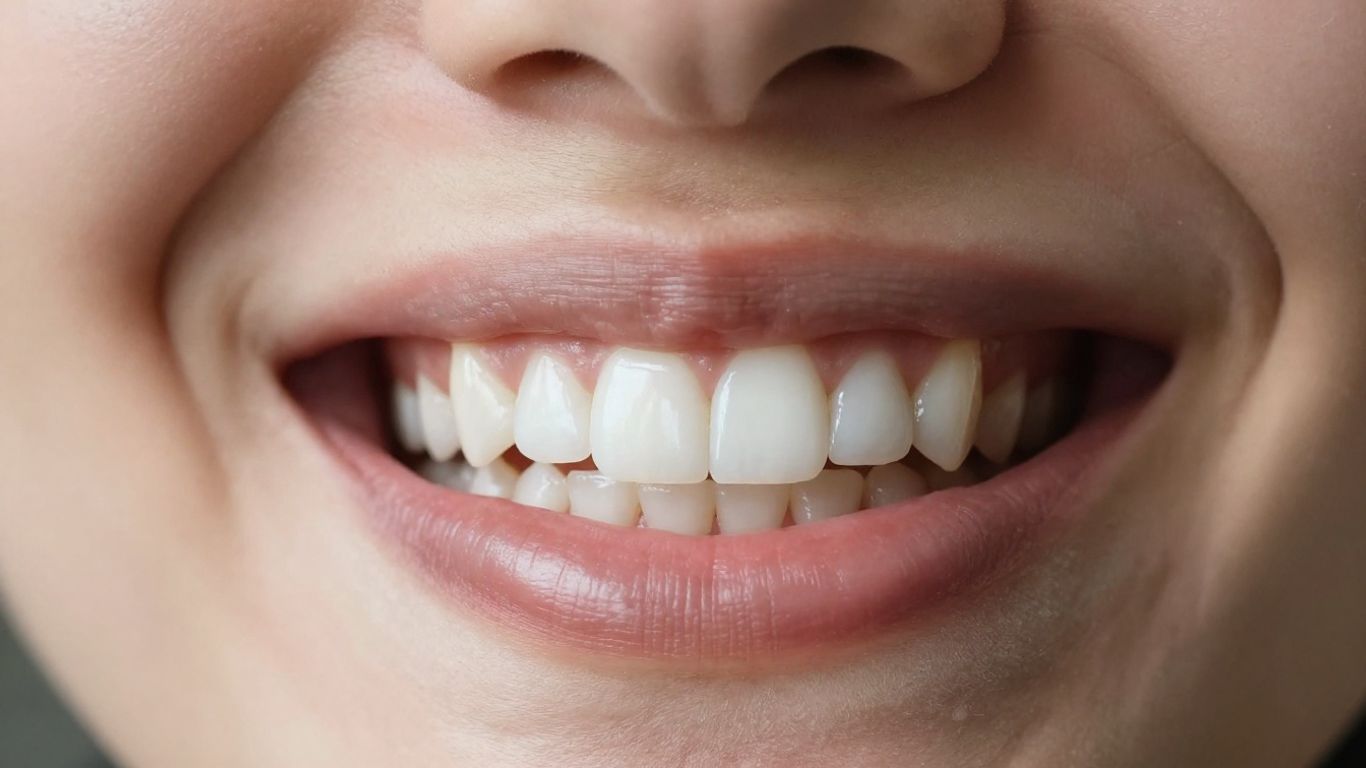 Close-up of a healthy, bright white smile.