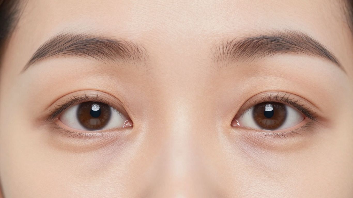 Before and after nano fat transfer under eyes.