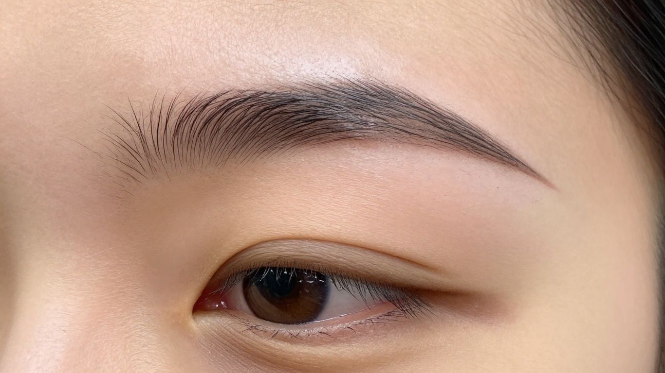 Before and after eyebrow transplant comparison.