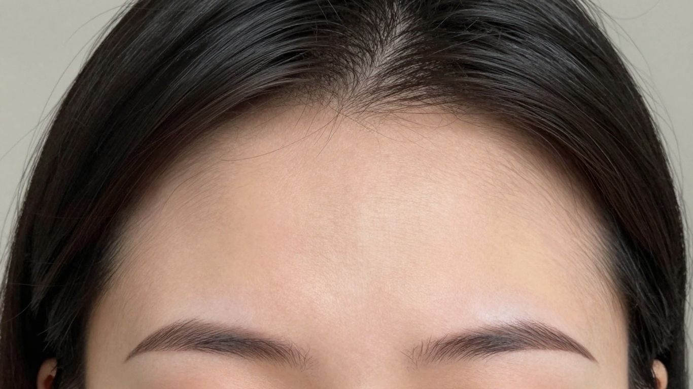 Forehead and hairline detail, subtle enhancement visual.