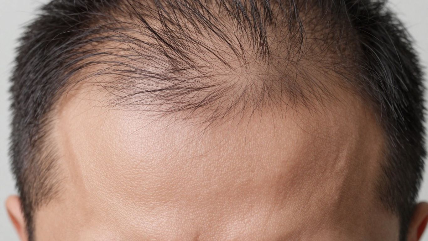 Pubic hair transplant results showing natural hair growth.