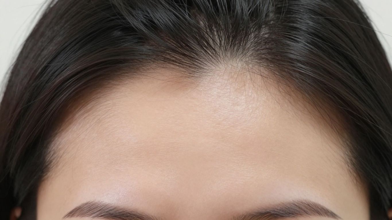Lowered hairline creating a balanced facial profile.