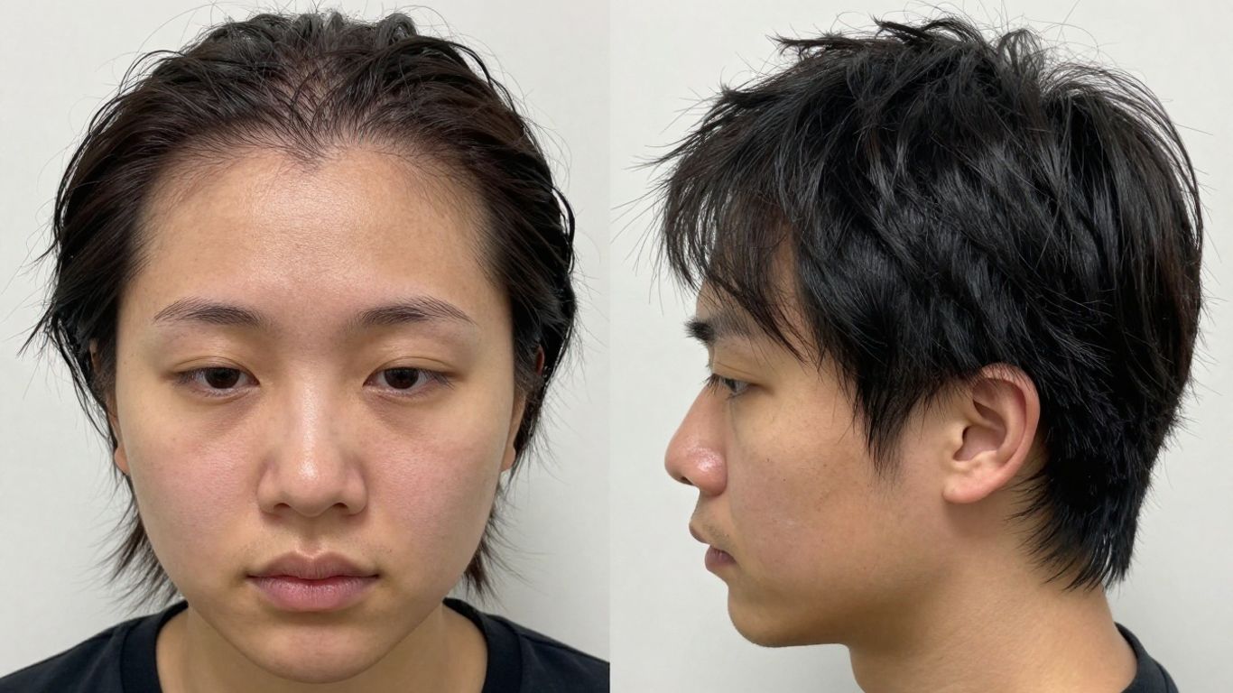 Celebrity hair transplant before and after transformation.