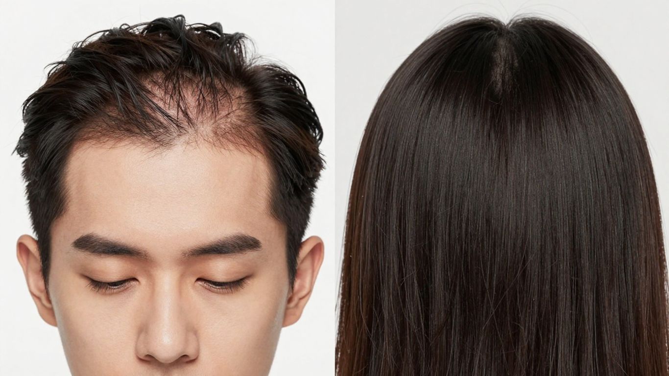 Celebrity hair transplant before and after transformation.