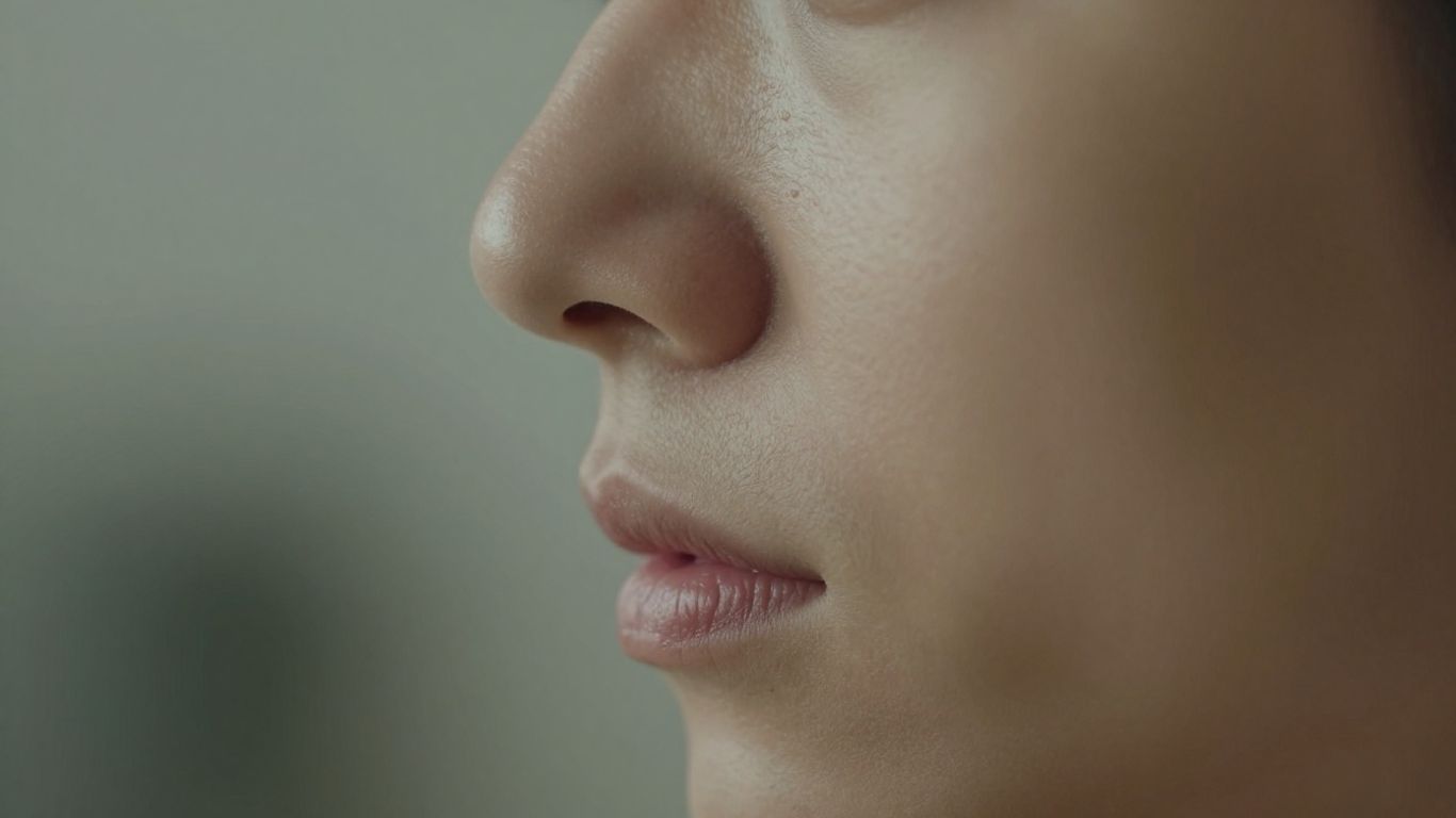 Profile view of a person's nose.
