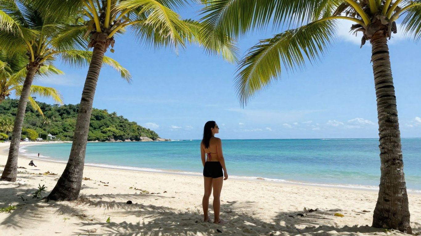 Brazilian beach with a fit person