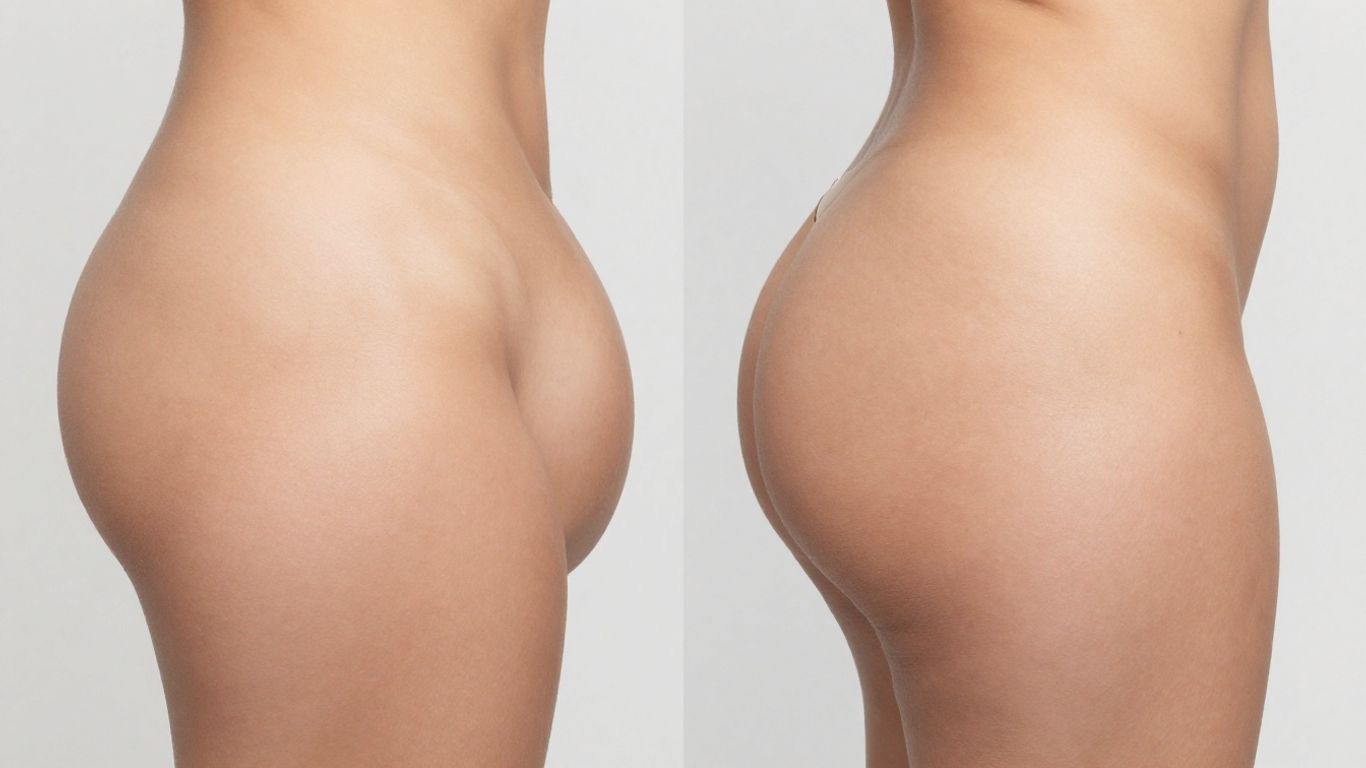 Buttock enhancement results after Miami thong lift procedure.