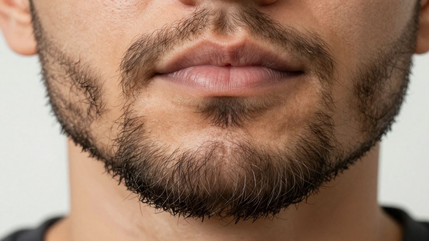 Man with a natural-looking beard transplant.