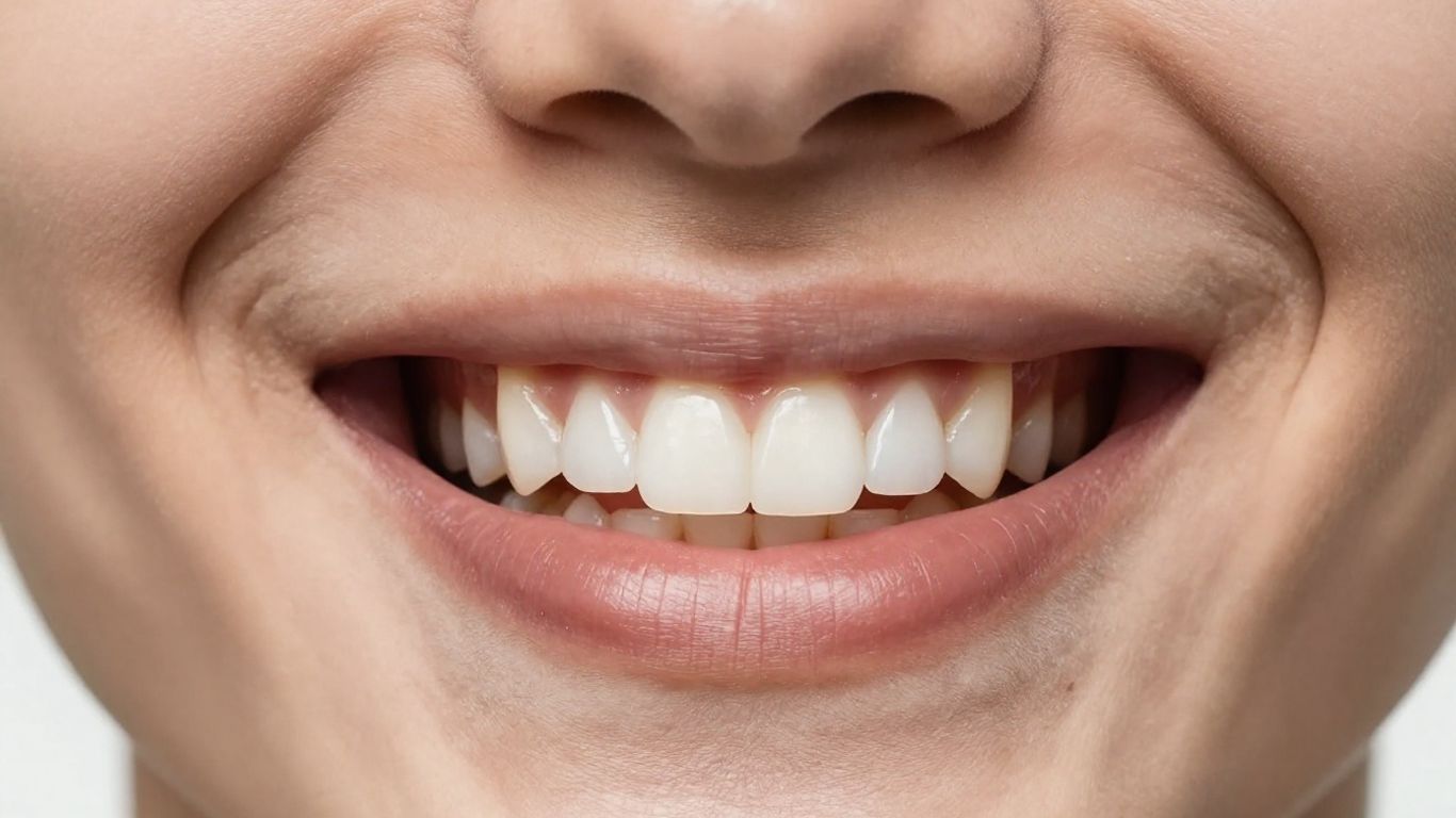 Person smiling with All-on-4 dental implants.