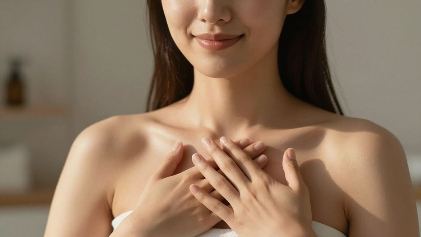 Woman with breast implants, Mexico