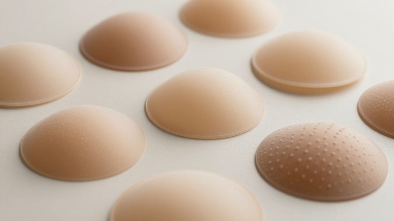 Various breast implant shapes and textures