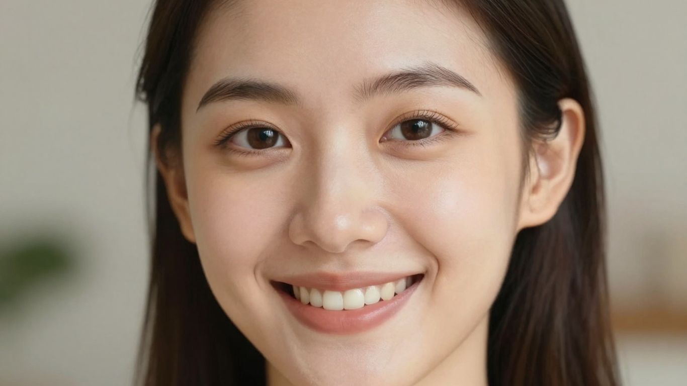 Smiling person with smooth skin after plastic surgery.