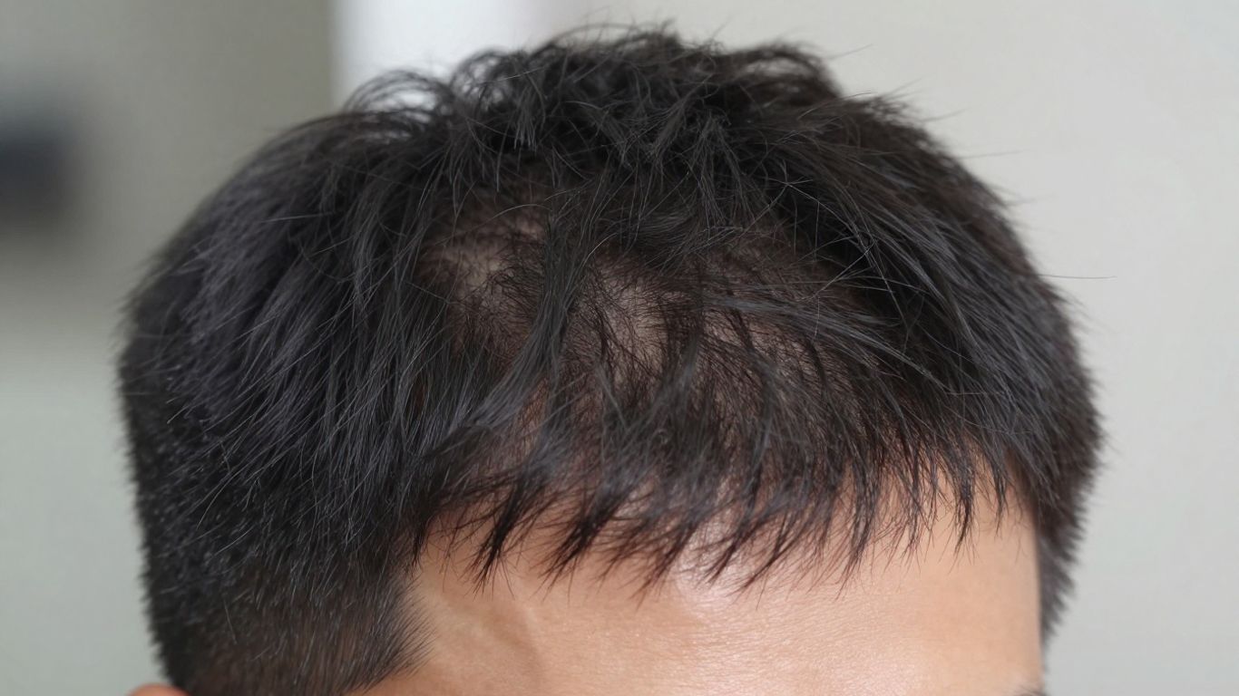 Man with healthy hair after treatment.