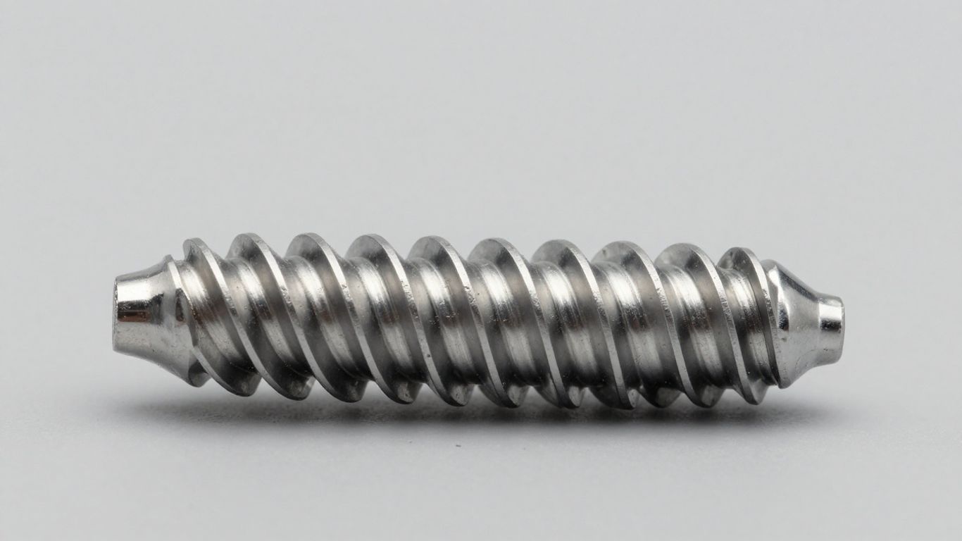 Close-up of a single dental implant.