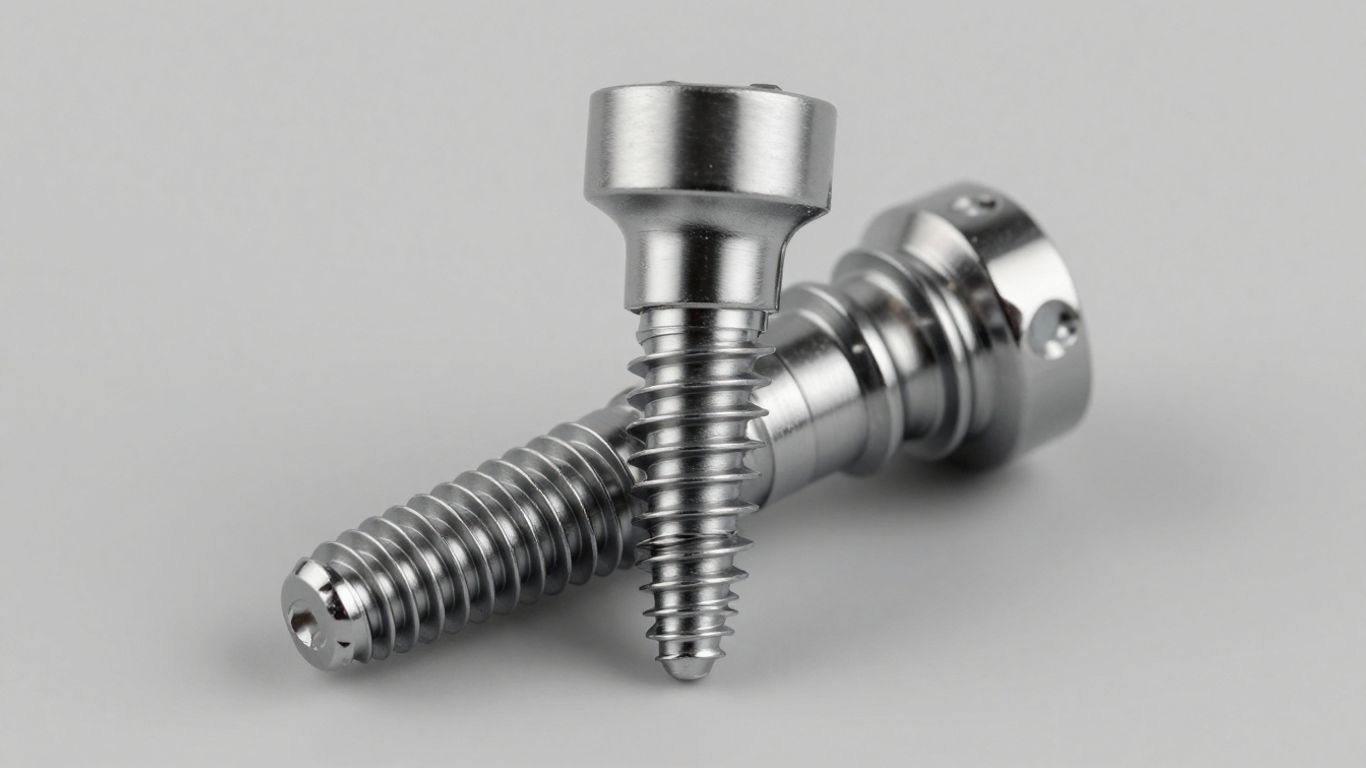 Close-up of a single dental implant.