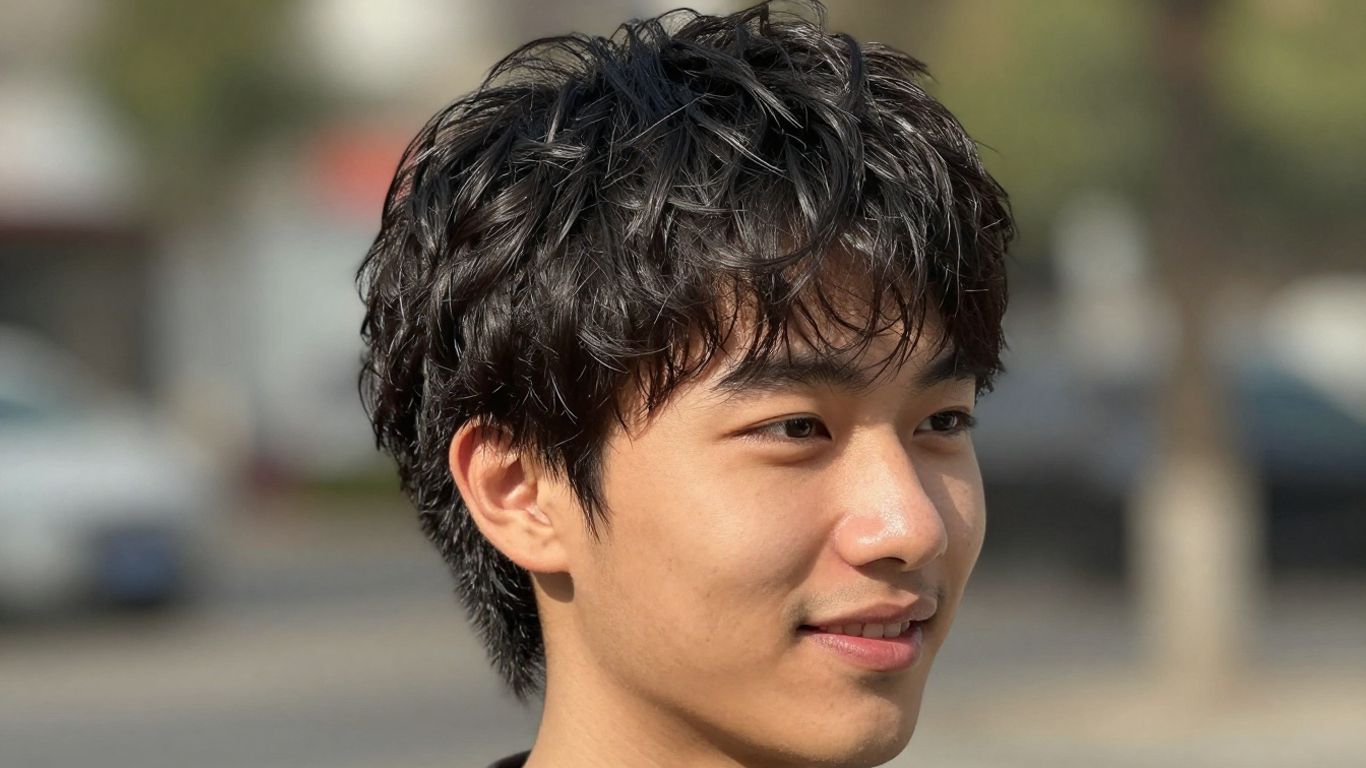 Man with natural-looking hair replacement system