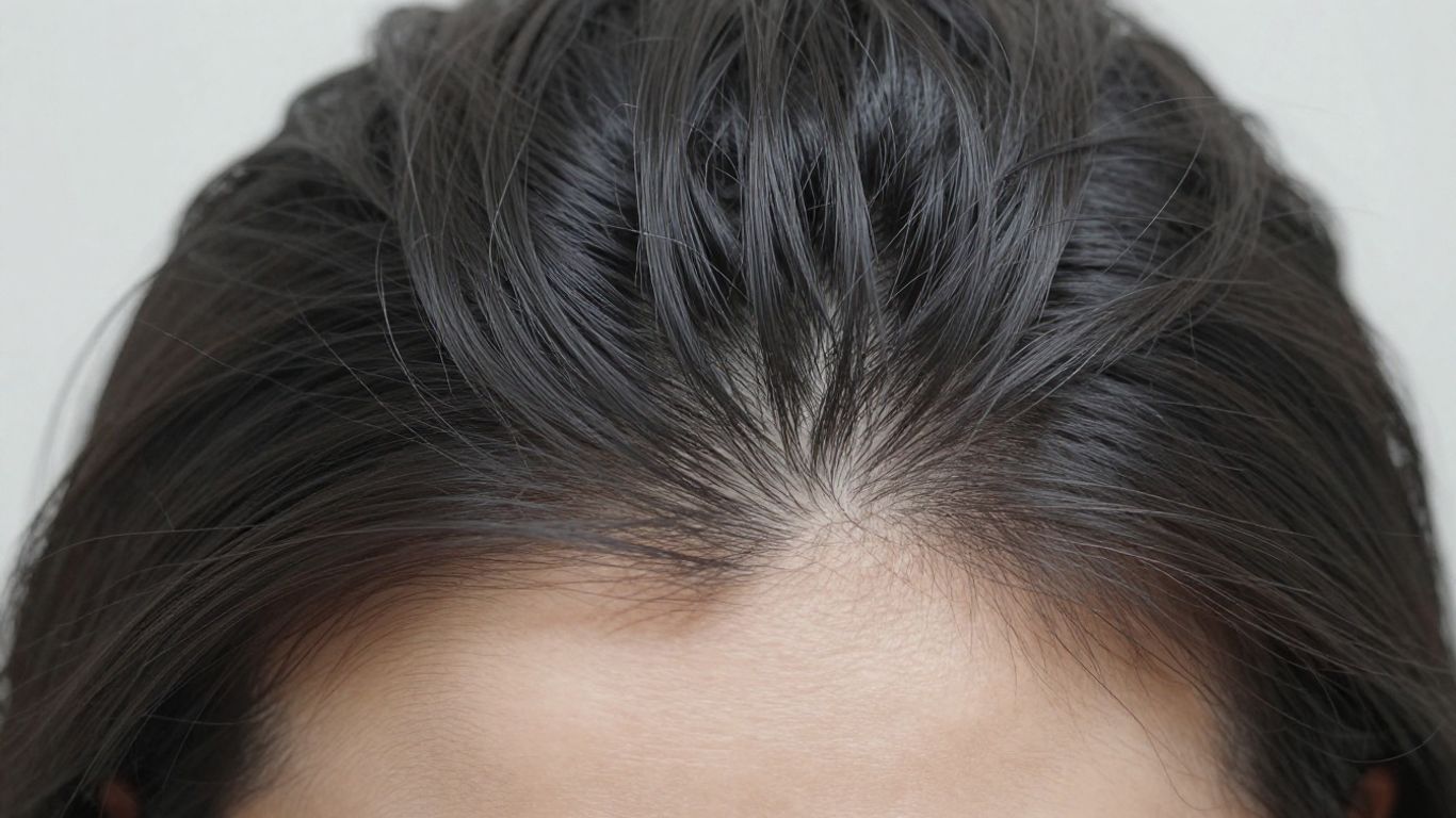Close-up of healthy hair follicles on a scalp.