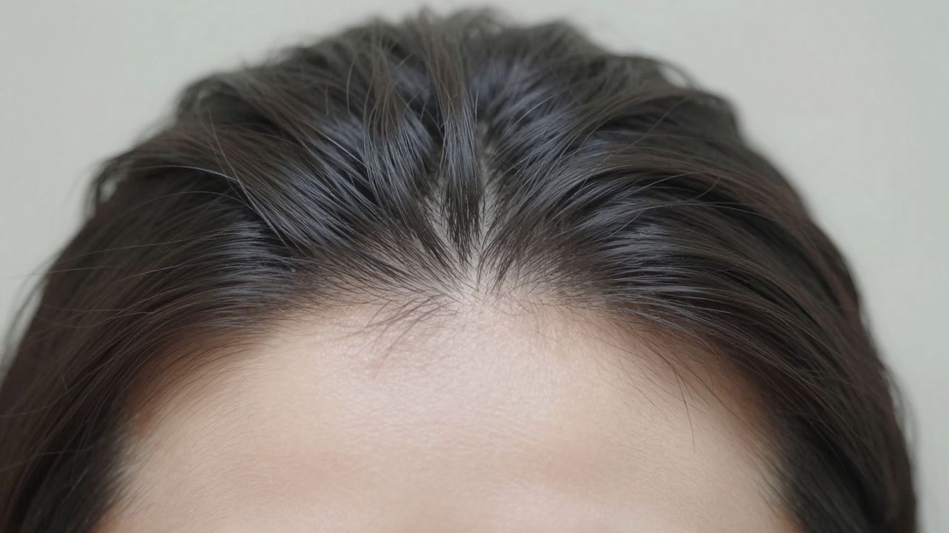 Scalp with healthy hair follicles after PRP treatment.