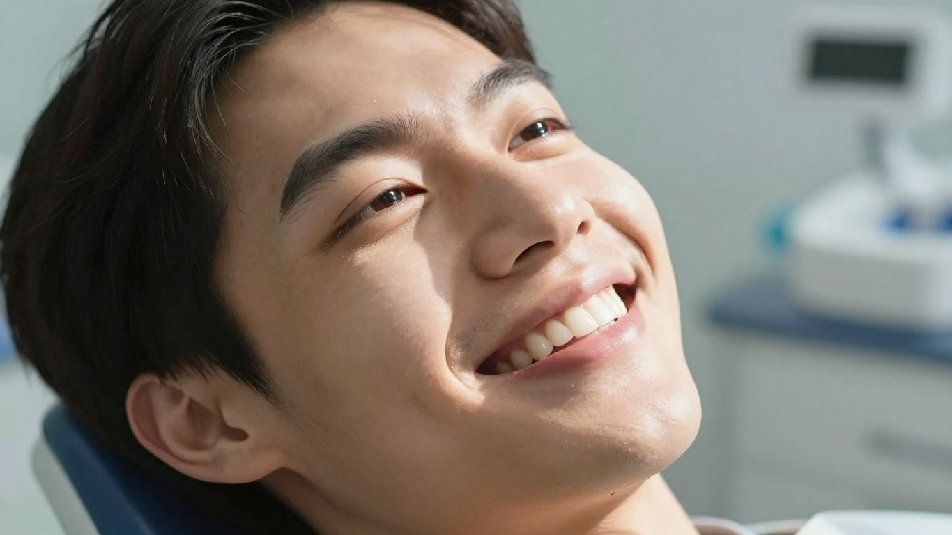 Smiling person with healthy teeth, affordable dental care
