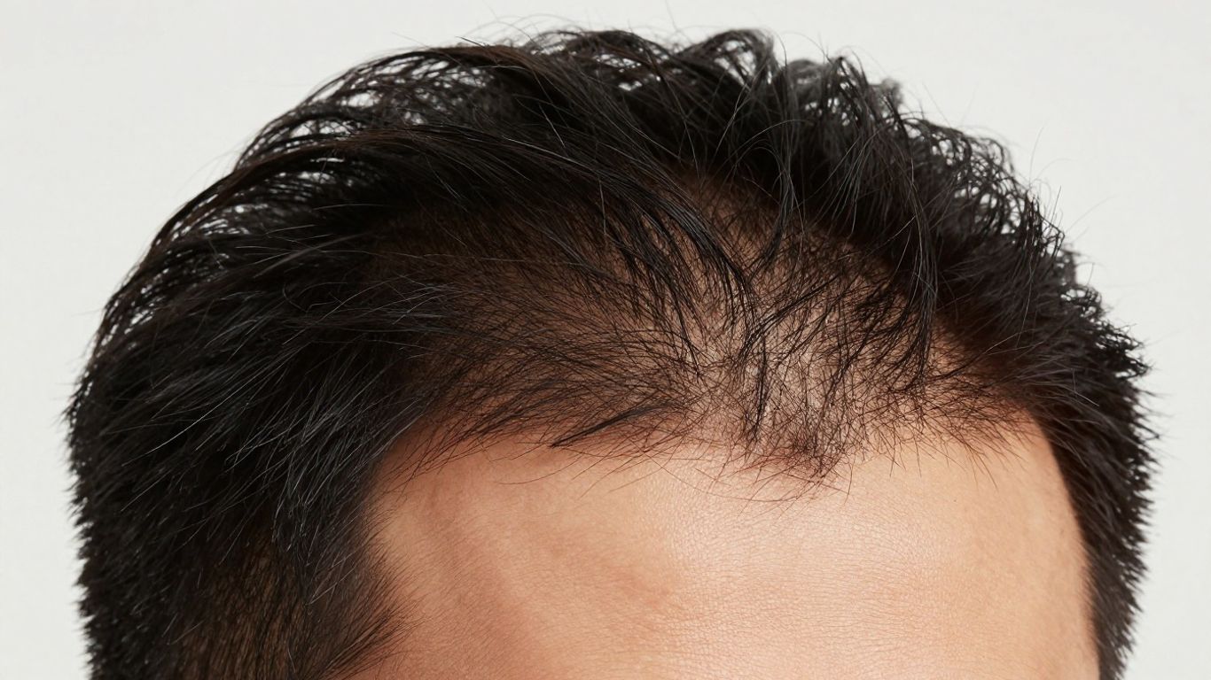 Man with full, healthy hair growth.