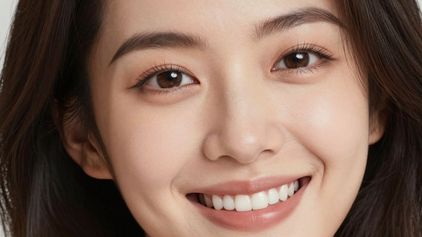 Woman with natural, beautiful facial features and smooth skin.