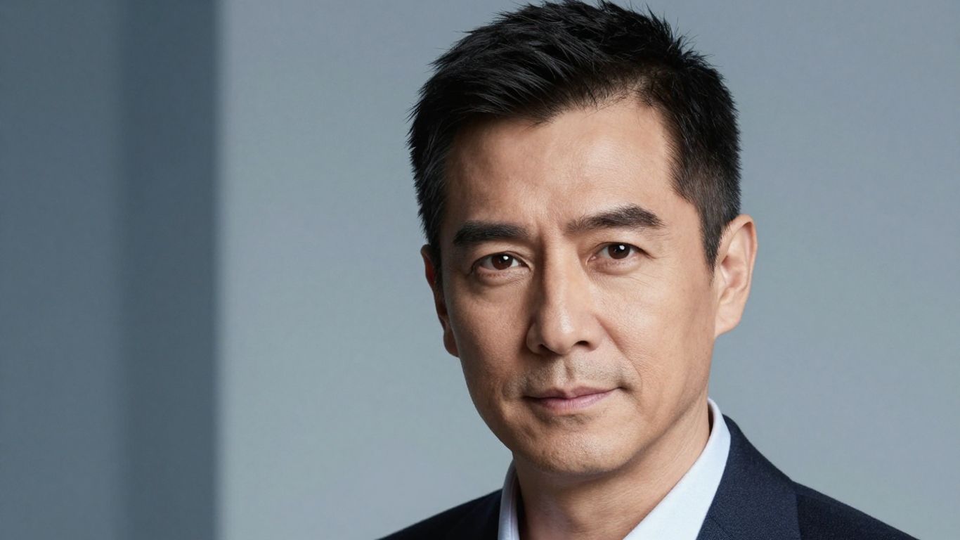 Man with healthy hair, looking forward confidently.