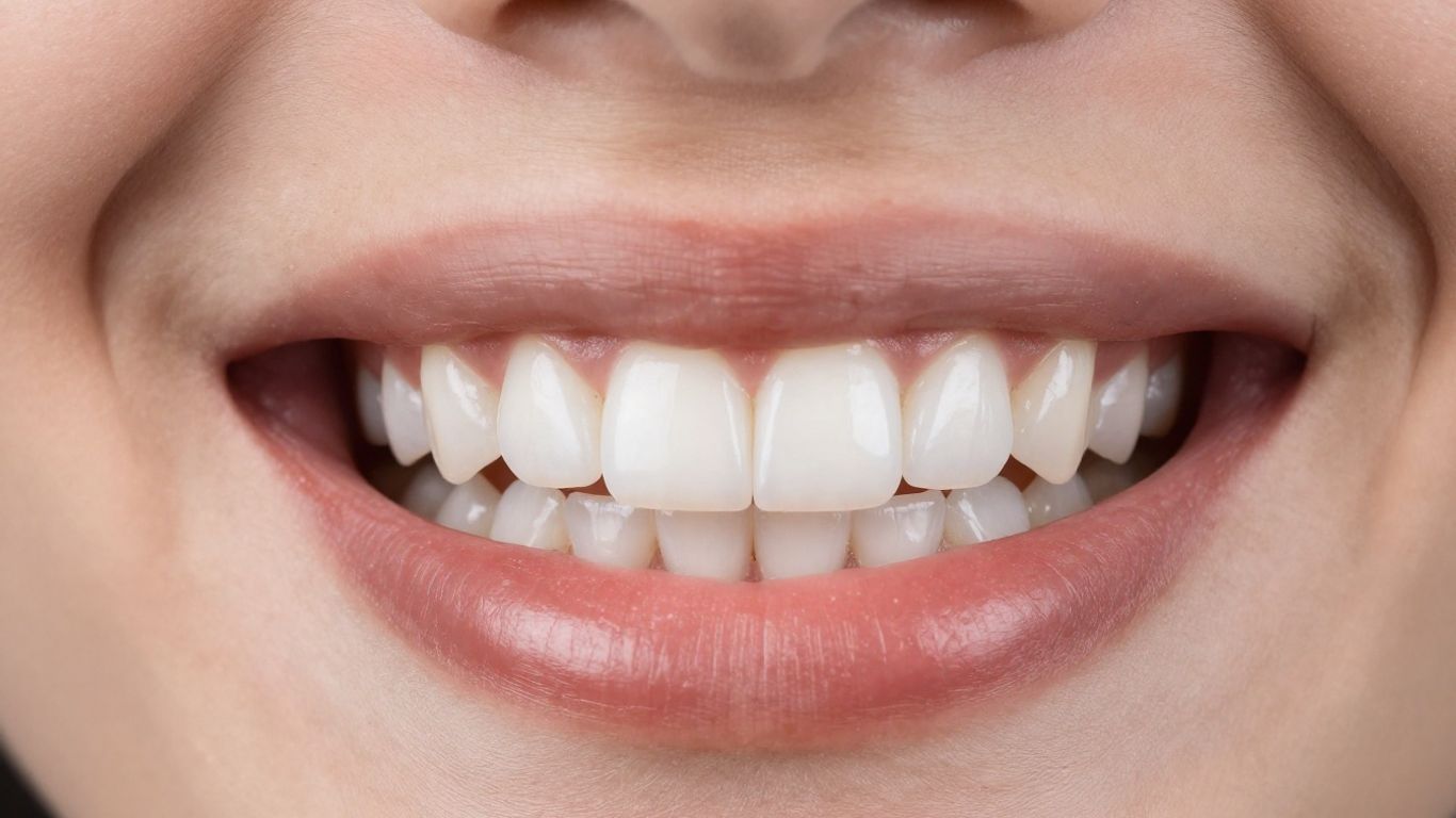 Close-up of a perfect, white smile with veneers.
