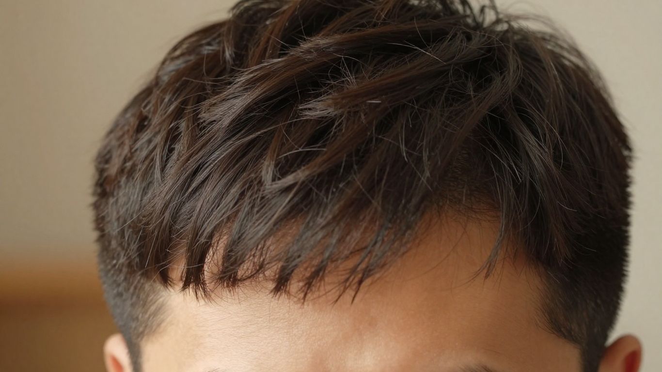 Full, healthy hair on a person's head.