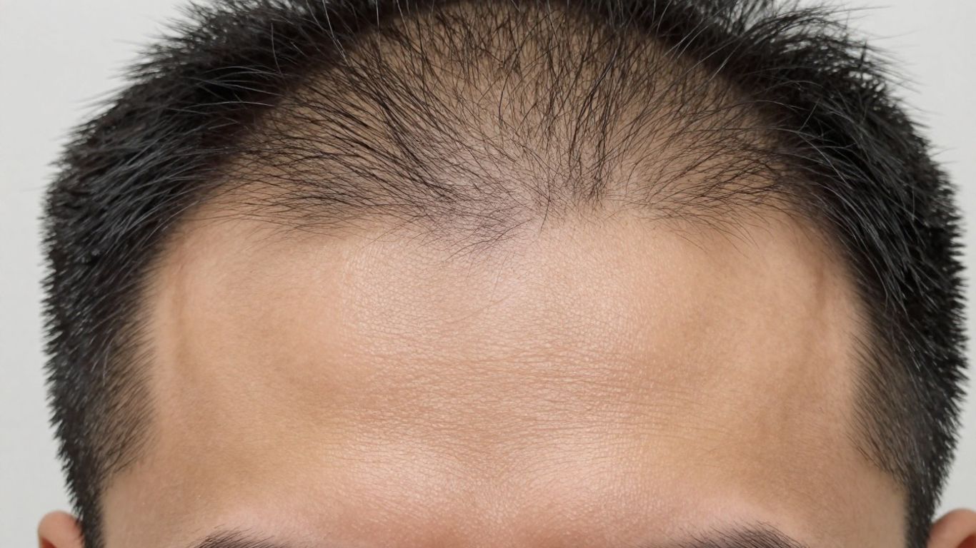 Scalp micropigmentation results on a man's head.