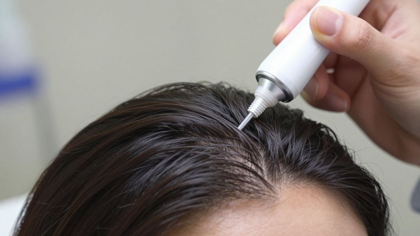 PRP hair treatment application on scalp
